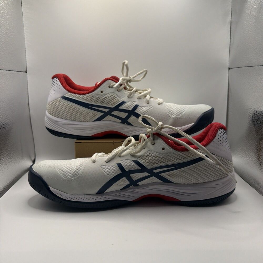 Asics Men’s Gel-Game 9 Pickleball Sneakers Red White Blue Size 10.5 Great Cond.